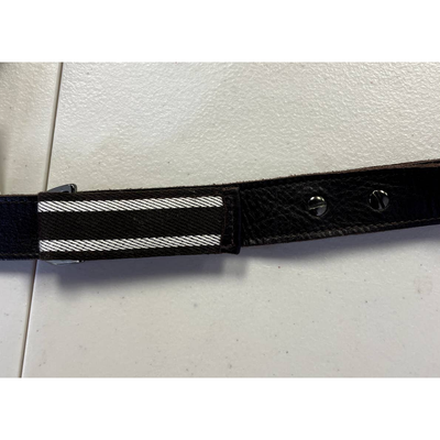 MAXMARA Skinny Leather Trim Clasp Striped Belt M | eBay display picture 2
