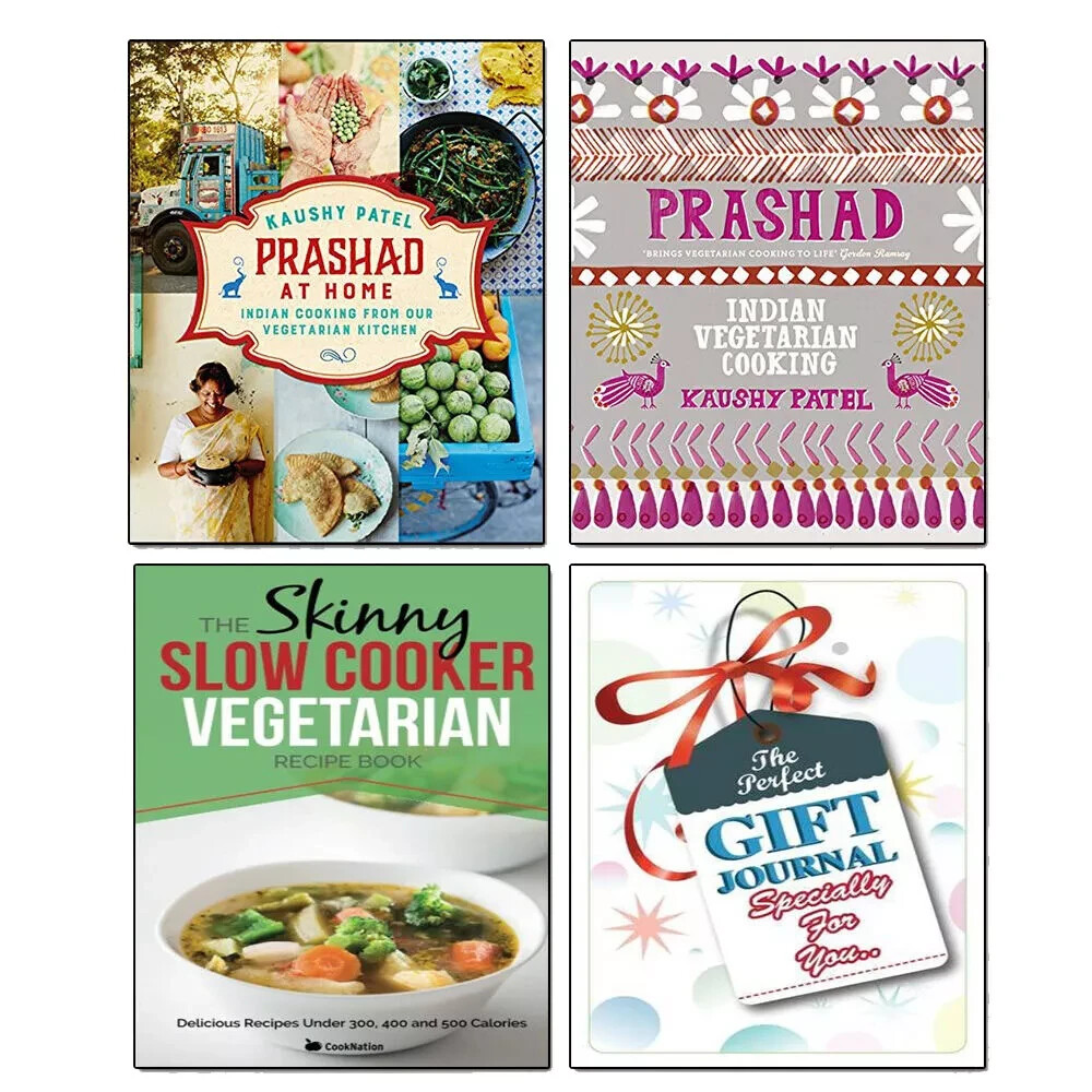 Skinny Slow Cooker,Prashad Cookbook Collection 3 Books Set With Gift Journal NEW