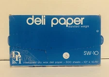 Durable Packaging 10” x 10.75" Interfolded  Deli Wrap Wax Paper 500 Count New
