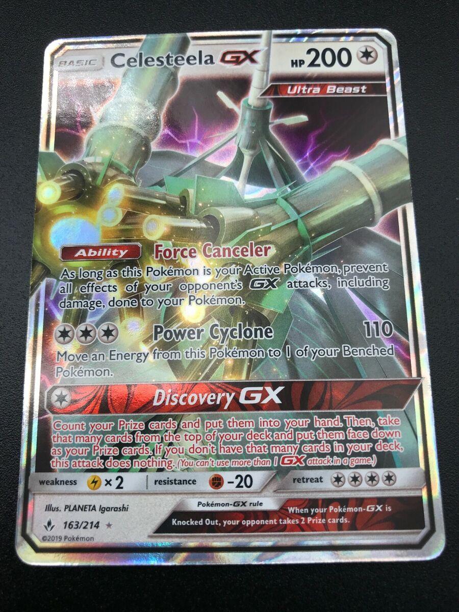 Celesteela GX 162/156 SM Ultra Prism Holo Hyper Rare Full Art Pokemon Card  NEAR MINT