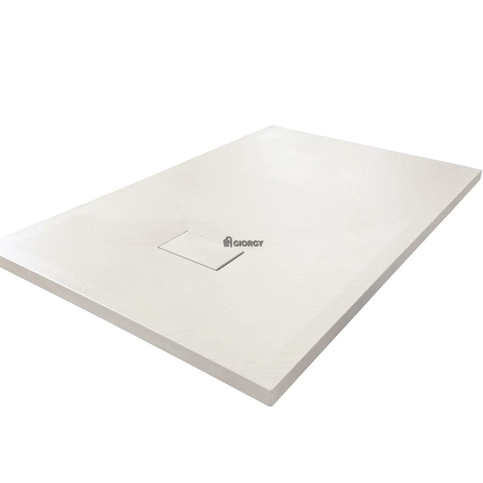 Receveur de douche SMC en fibre de verre effet pierre avec bonde inclus H. 2.6 - Photo 3/4