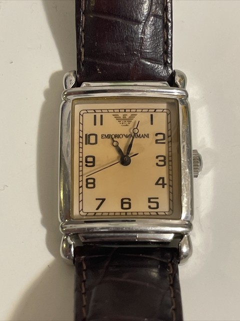 armani watch brown strap