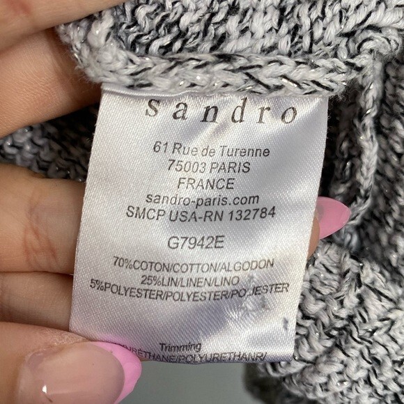 Sandro Tweed Pattern Evening Zip Jacket • Gray Fa… - image 6