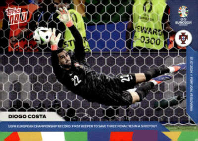 DIOGO COSTA 2024 Topps NOW EURO2024 #39 Portugal PR:664 Sets Record NM ID:109130