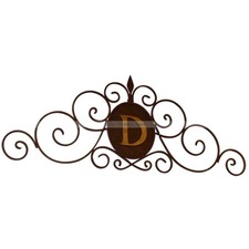 Large Iron Scroll Monogram Initial Letter Wall Grille Overdoor Metal Outdoor