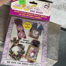 VTG 90's Little Bow Chic Bow Maker For Fabrics Makes Two Bows, With Instructions