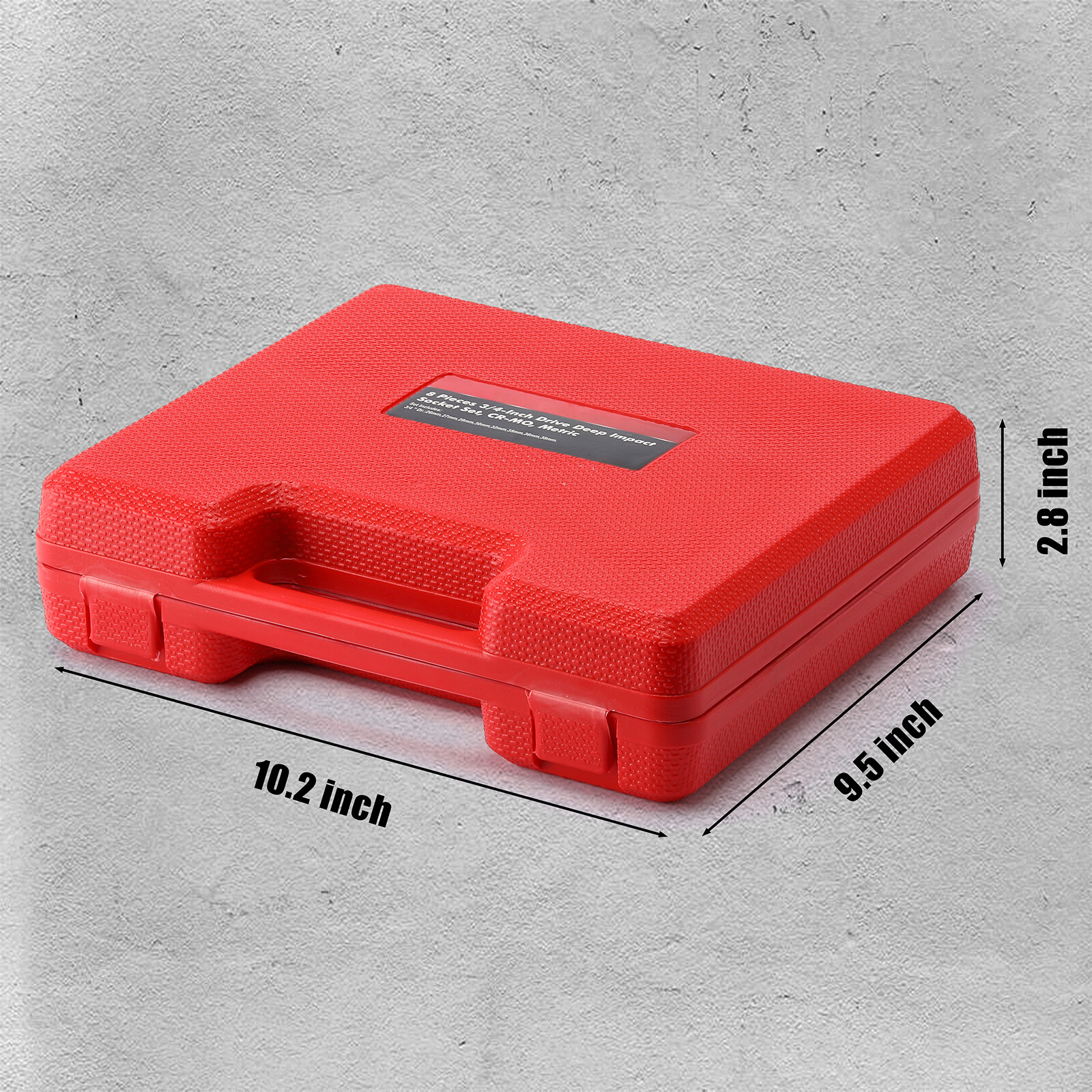 8 Pcs 3/4-Inch Drive Deep Impact Socket Set CR-MO Metric 6-Point 26mm to 38mm