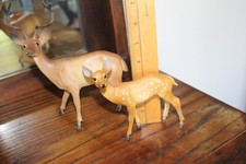 2 Hard Plastic CELLULOID Vintage Collectible Deer