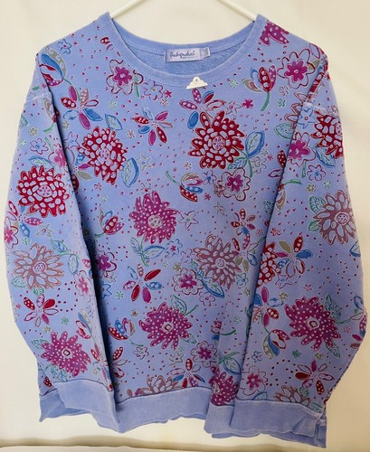 NEW! Blue Floral Cotton Sweatshirt - L