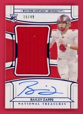 Bailey Zappe RPA RC Auto Jersey /49 2022 Panini National Treasures Collegiate 86