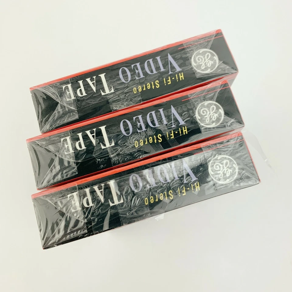 Lote de 3 cintas de video estéreo GE Hi-Fi en blanco T-120 6 horas nuevas selladas Foto 4 de 4