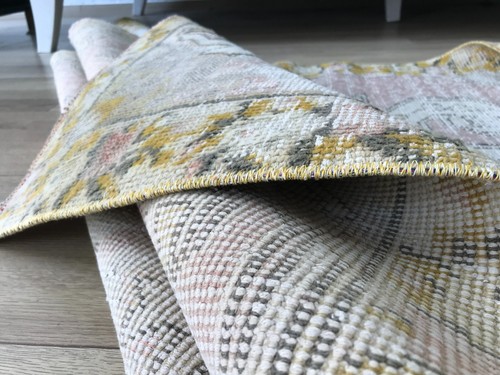 Pink rug,Turkish area rug, Oushak rug, Vintage rug, Living room rug, 4.2 x 7 ft - Picture 12 of 12
