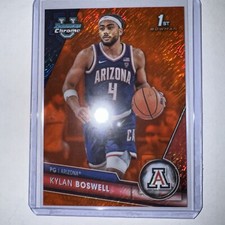 2023-24 Bowman University Chrome - Orange Shimmer Refractor -Kylan Boswell 14/25