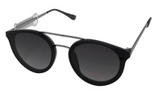 Isaac Mizrahi Womens Round Black Plastic Sunglass. IM31261 BK