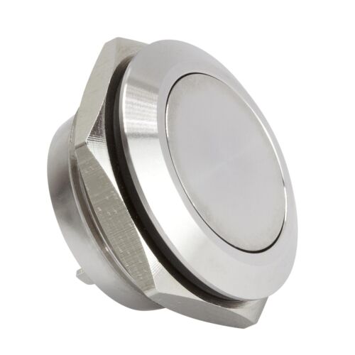 Bouton tout métal blanc bouton en acier inoxydable pour sonnette et lumière, bouton de sonnette - Photo 1/3