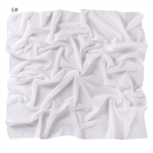 Sciarpa quadrata 90 cm * 90 cm tinta unita chiffon donna foulard turbante avvolgente - Foto 24 di 53