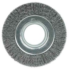 Weiler 6080 Wheel Brush: 6" Wheel Dia, Crimped 2" Hole, Steel, 6,000 RPM
