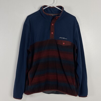 Eddie Bauer Mens XL Jacket Chutes Snap Mock Neck Pullover