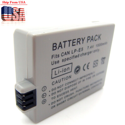 US Battery For Canon EOS Kiss F X2 X3 450D 500D 1000D DS126181 DS126231 DS126191