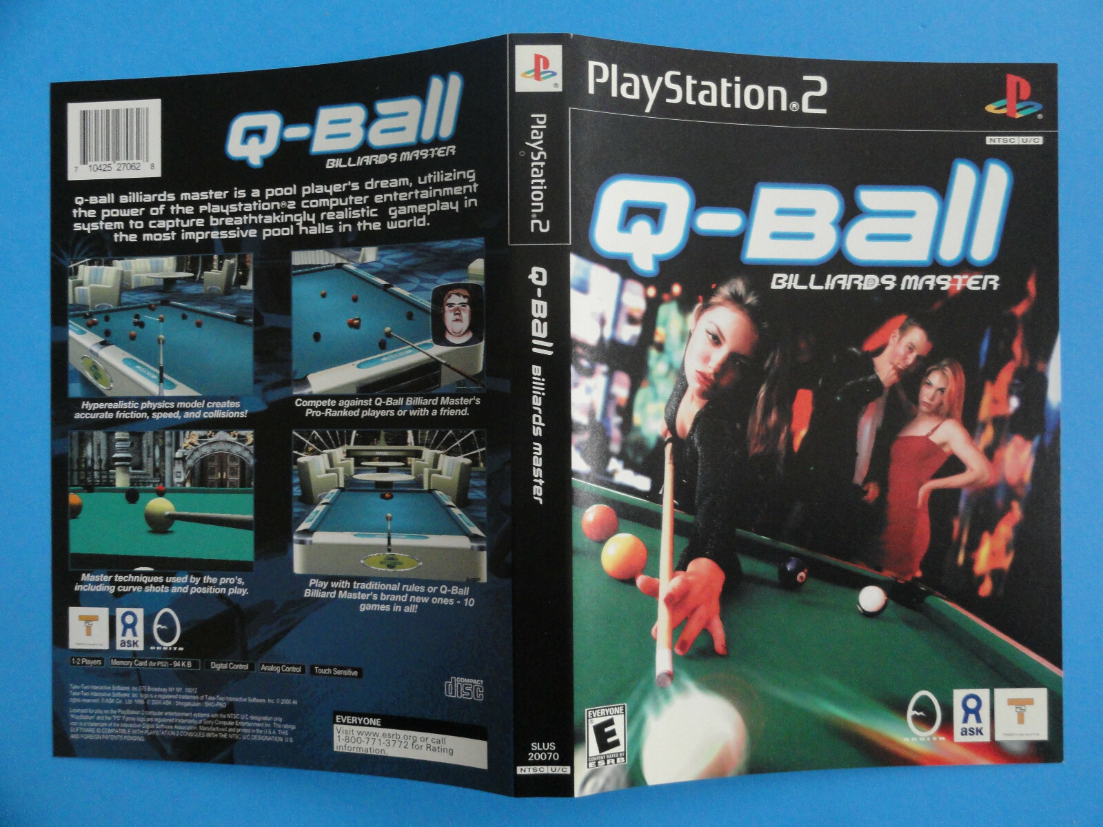 PLAYSTATION 2 QBALL BILLIARDS MASTER ORIGINAL COVER ART *NO GAME OR CASE* eBay
