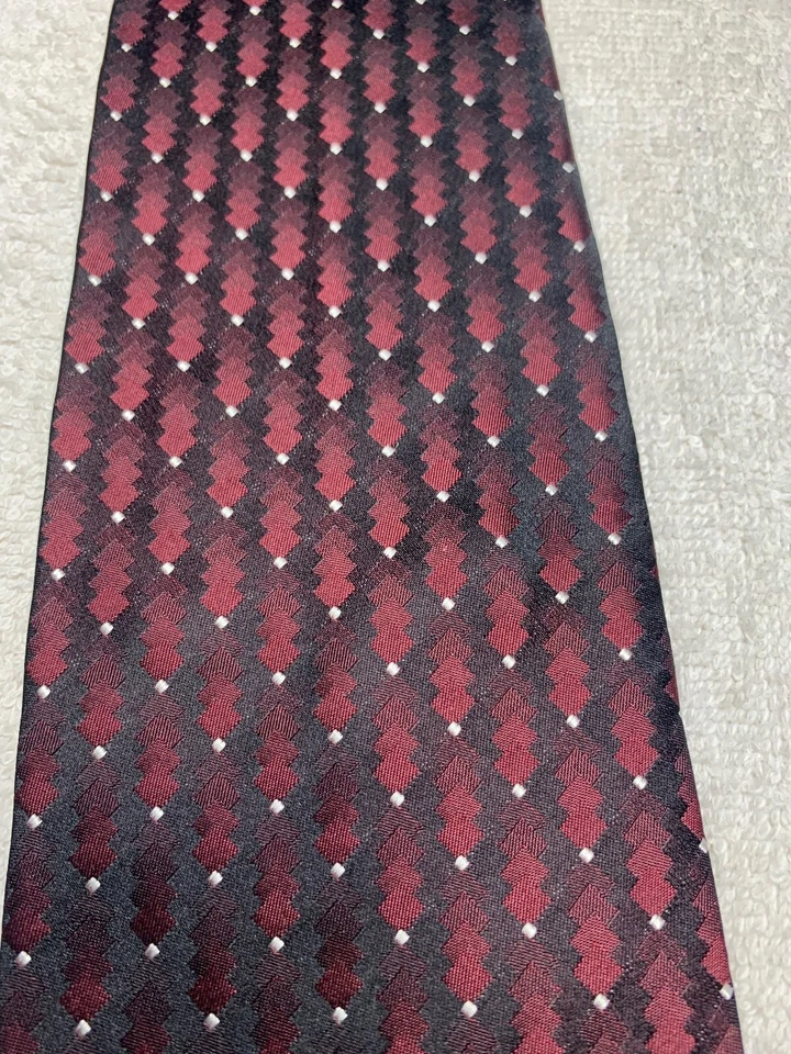 ROBERTO VILLINI CORBATA HOMBRE BORGOÑA CON NEGRO BLANCO 4 X 59 Foto 3 de 4