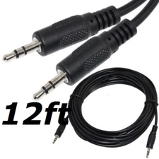 12ft 3.5mm AUX Metal Gold Plate Male to Male Stereo Audio Cable Foc PC iPod MP3 