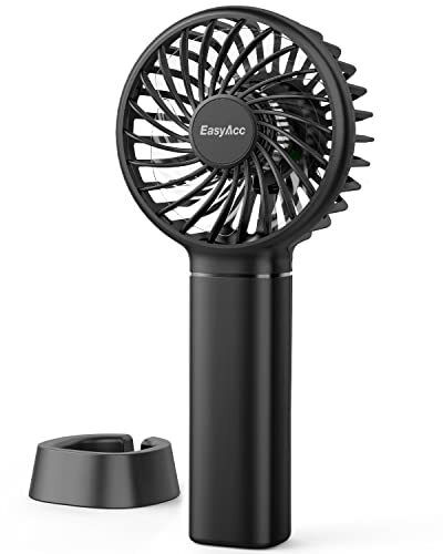 Mini Portable Fan Handheld Fan, 3 Speed USB C Rechargeable 2000 Battery Black - Picture 1 of 6