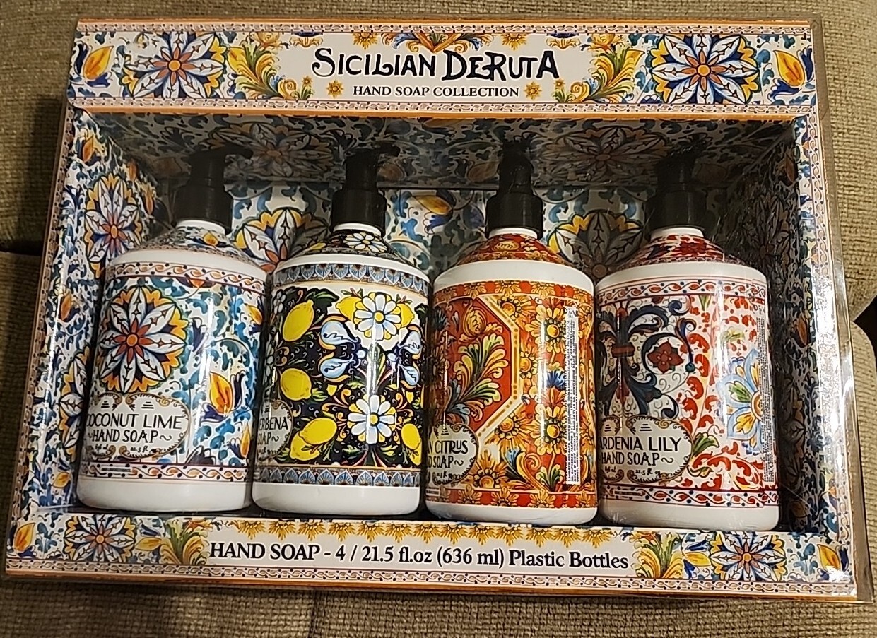 4 PACK Home & Body Sicilian Deruta Hand Soap Collection 21.5 Fl Oz each