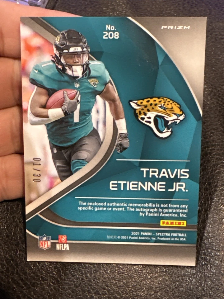 2021 Spectra Travis Etienne Jr Rookie Patch Auto RPA SP 1/30 Jaguars - Image 2 of 2