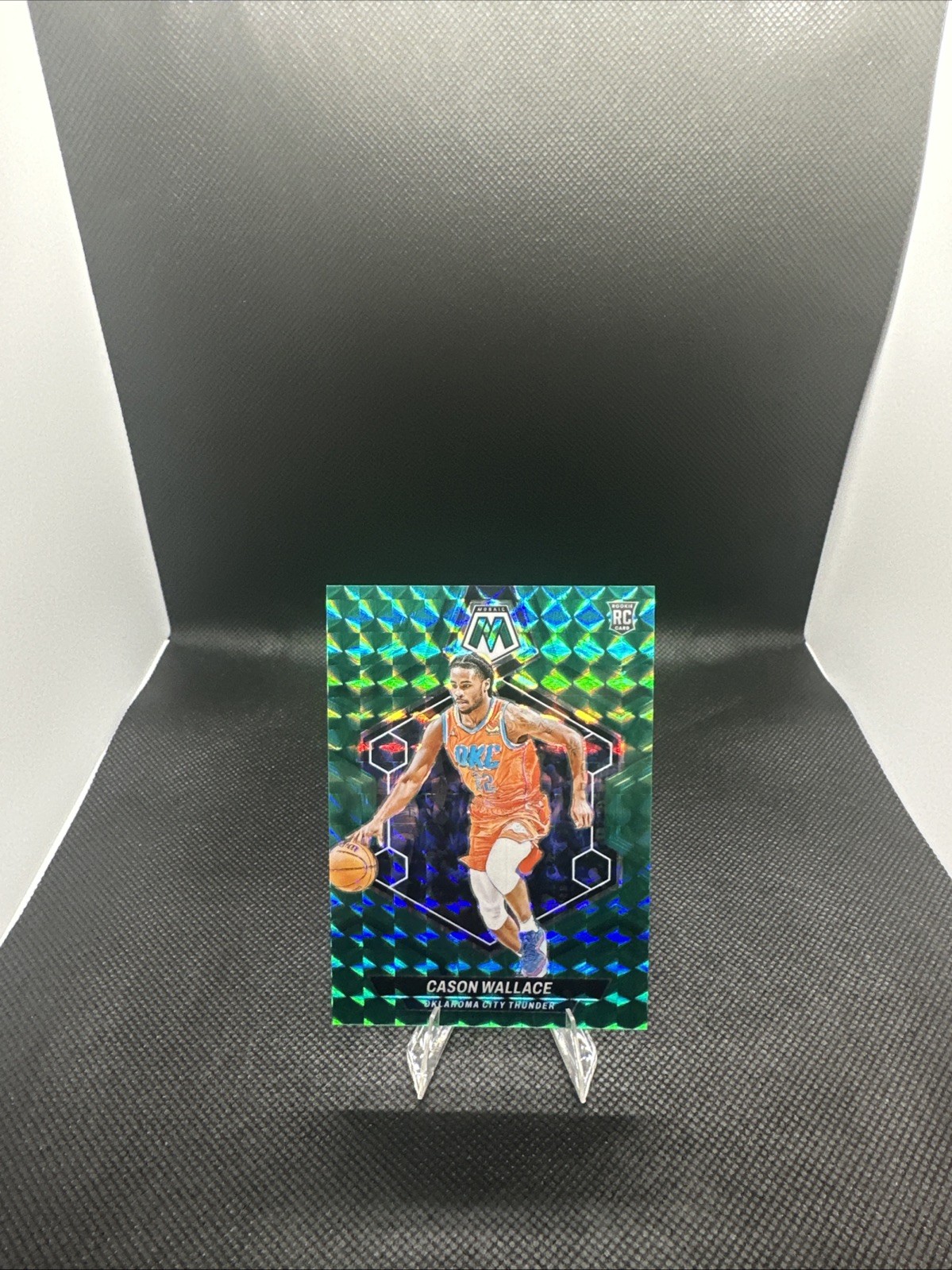 2023-24 Panini Mosaic - Rookies Cason Wallace #218 Teal Mosaic Prizm /75 (RC)