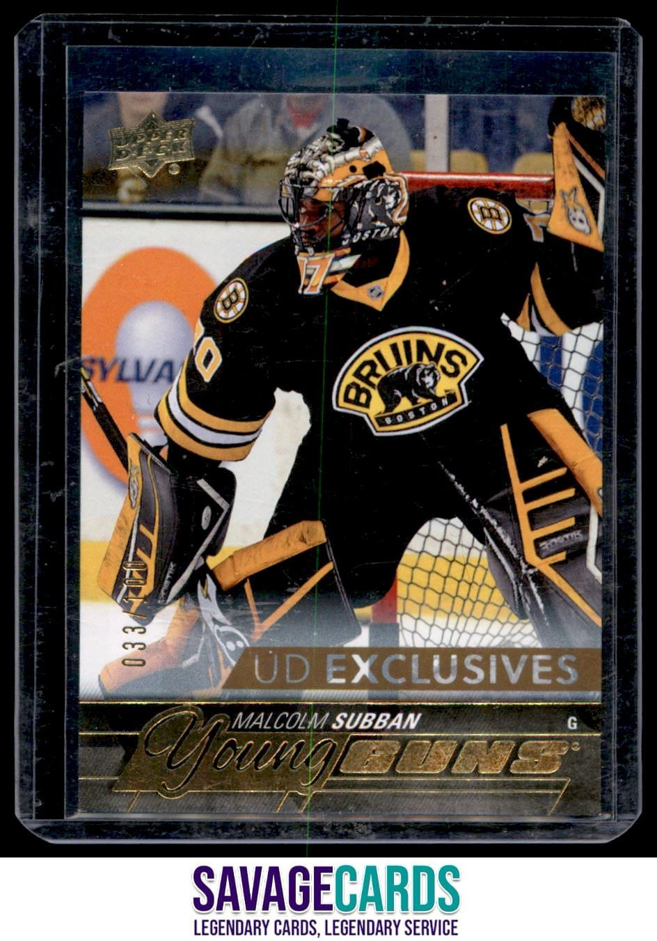 2015-16 Upper Deck Young Guns Exclusives Malcolm Subban RC /100 #211 Boston