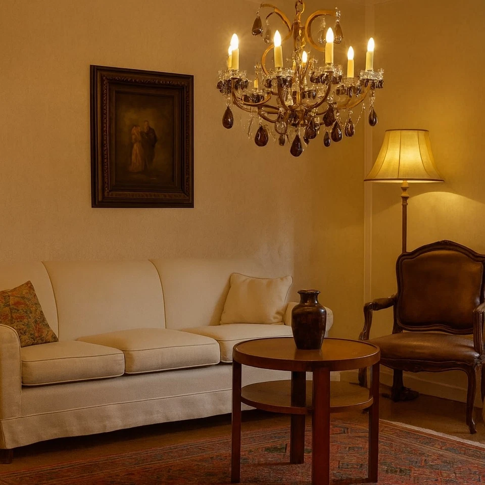 Table Basse Art Déco Ancienne Noyer Plateau avec Verre XXe Siècle - Photo 2/4