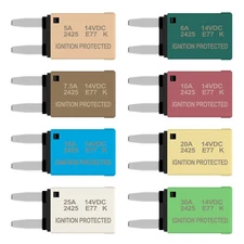 8PCS Automatic Reset Fuses 5A-30A Mini Fuses Blade Kits Circuit Breaker 12V 24V