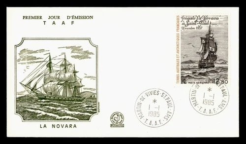 DR WHO 1985 FRENCH ANTARCTIC FSAT FDC LA NOVARA SHIP CACHET 12.80 M70573