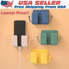 1Pack Wall Mount Phone Holder Charger Stand Remote Storage for Home Office
