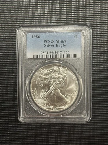 1986 Silver American Eagle $1 PCGS MS69 First Year Issued “Key Date”
