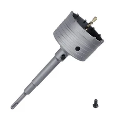 75mm / 3 inch Concrete Hole Saw with 220mm SDS Plus Shank Connecting Rod, Tun...