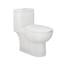 One Piece Elongated Toilet Dual Flush 0.8/1.28 GPF 12" Rough-In Soft Close White