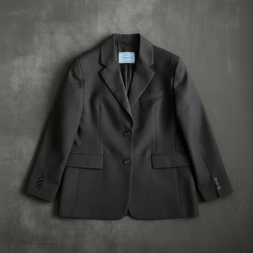 Prada Triangular Patch Blazer - Dark Gray, Size 42 - image 4