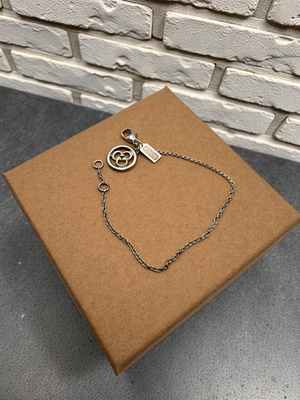 Coach Vintage Signature C Chain Charm Bracelet Sterling 925 Silver 