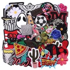 70pcs Random Assorted Styles Embroidered Patches, Sew On/Iron On Patch Appliq...