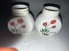 Fire King Vintage Tulip Salt And Pepper Shakers, Missing The Tops