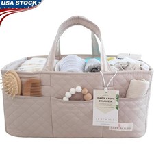 Large Diaper Caddy Organizer Baby Essentials Portable W/ Removable Dividers New