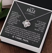Collier À Ma Fille Je T'Aime, Papa (Modèle 103) (Coloris Argent)