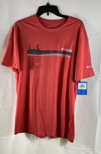Columbia Men's Red PFG Zinger SS Tee Graphic Fishing Shirt Cotton Sz L NWT