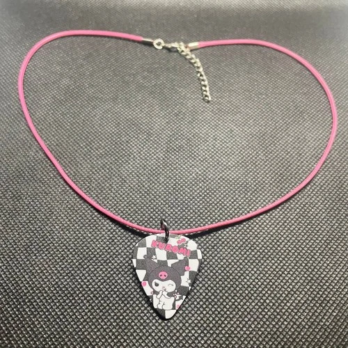 Handcrafted Kuromi Guitar Pick Necklace - product listing photo