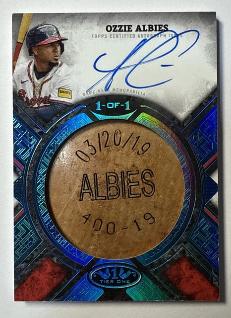2025 Topps Tier One Ozzie Albies Game Used Bat Knob Auto 1/1 #ABK-OA Braves