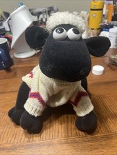 Shaun The Sheep Plush With Sweater 1989 Vintage Wallace And Gromit 10"