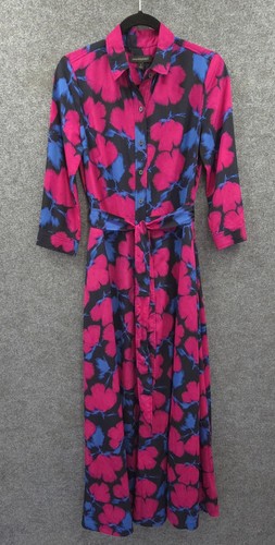 Banana Republic Shirt Dress Womens 2 Button Up Maxi 3/4 Sleeve Pocket Multicolor - Picture 14 of 16
