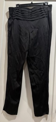 Alexander Wang Black Pleated High-Waist Trousers Pants Size 8